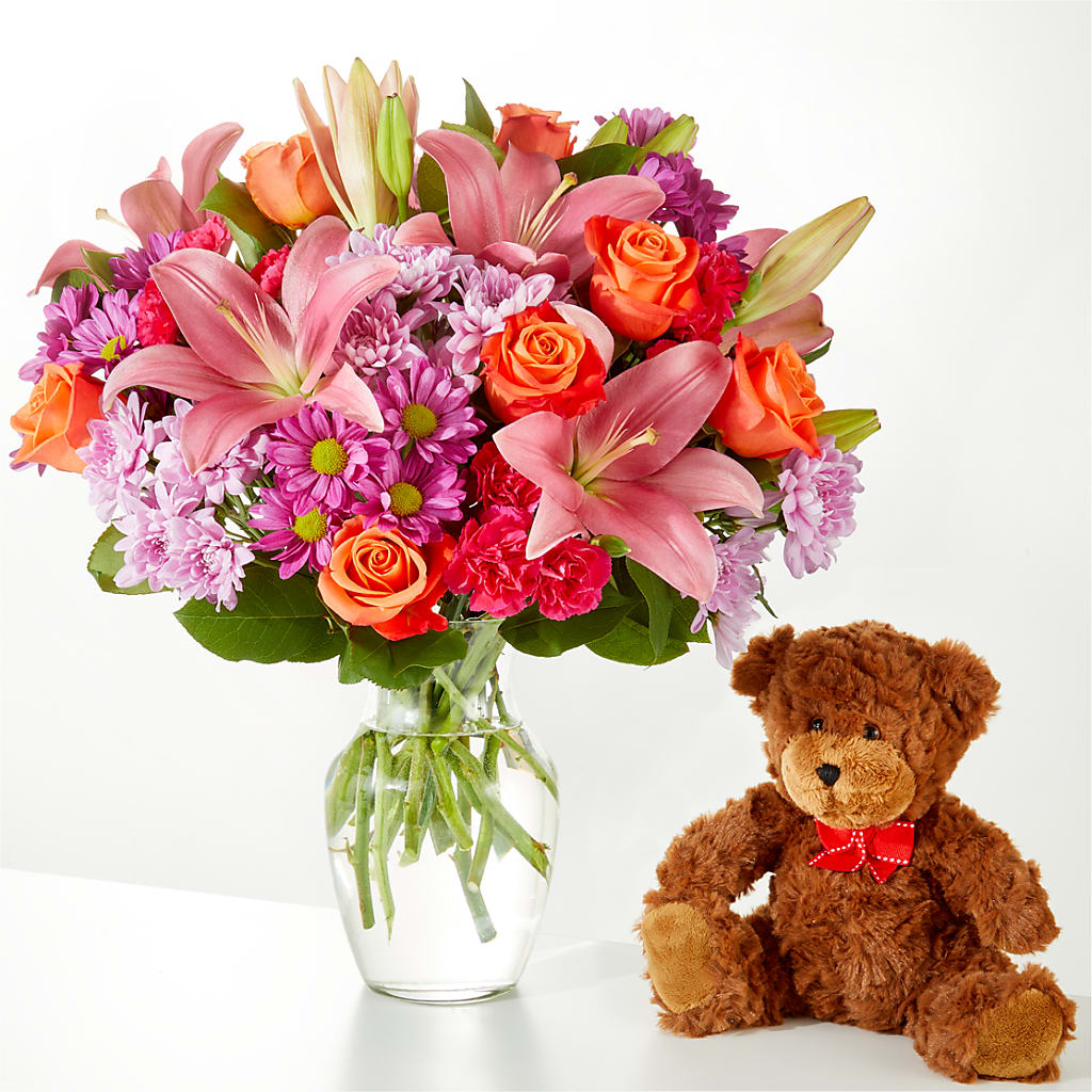 One and Only Bouquet and Bear Bundle – Harpers House Of Flowers, Goldsboro NC