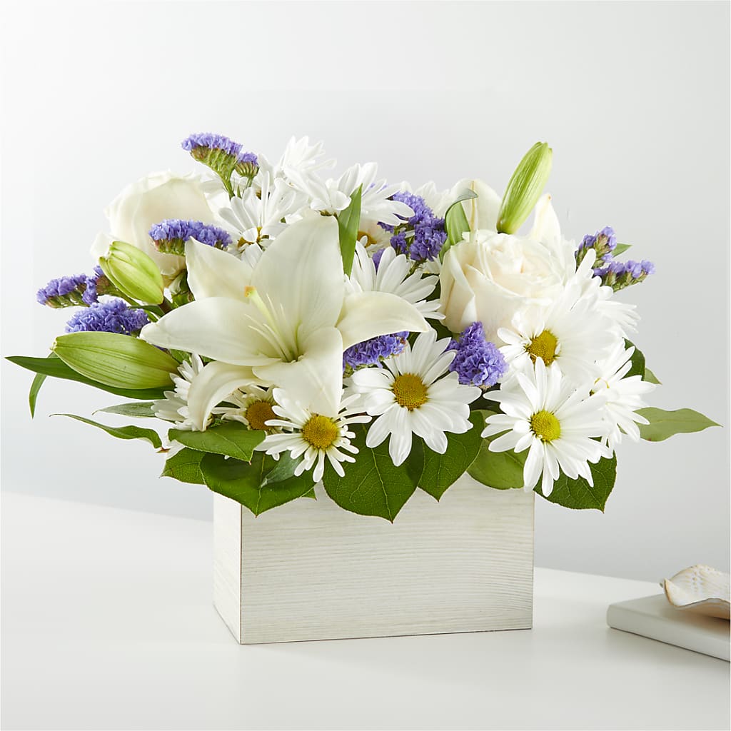 Beyond Blue Box Bouquet – Harpers House Of Flowers, Goldsboro NC