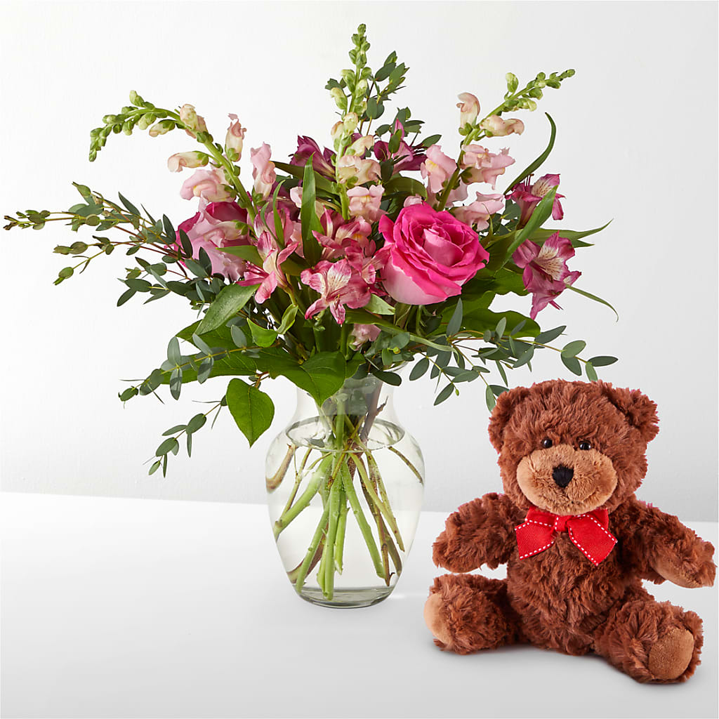 Happily Ever After Bouquet & Bear Set – Harpers House Of Flowers, Goldsboro NC