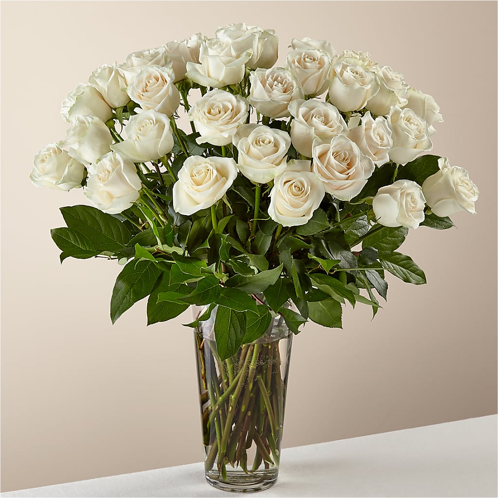 Long Stem White Rose Bouquet – Harpers House Of Flowers, Goldsboro NC