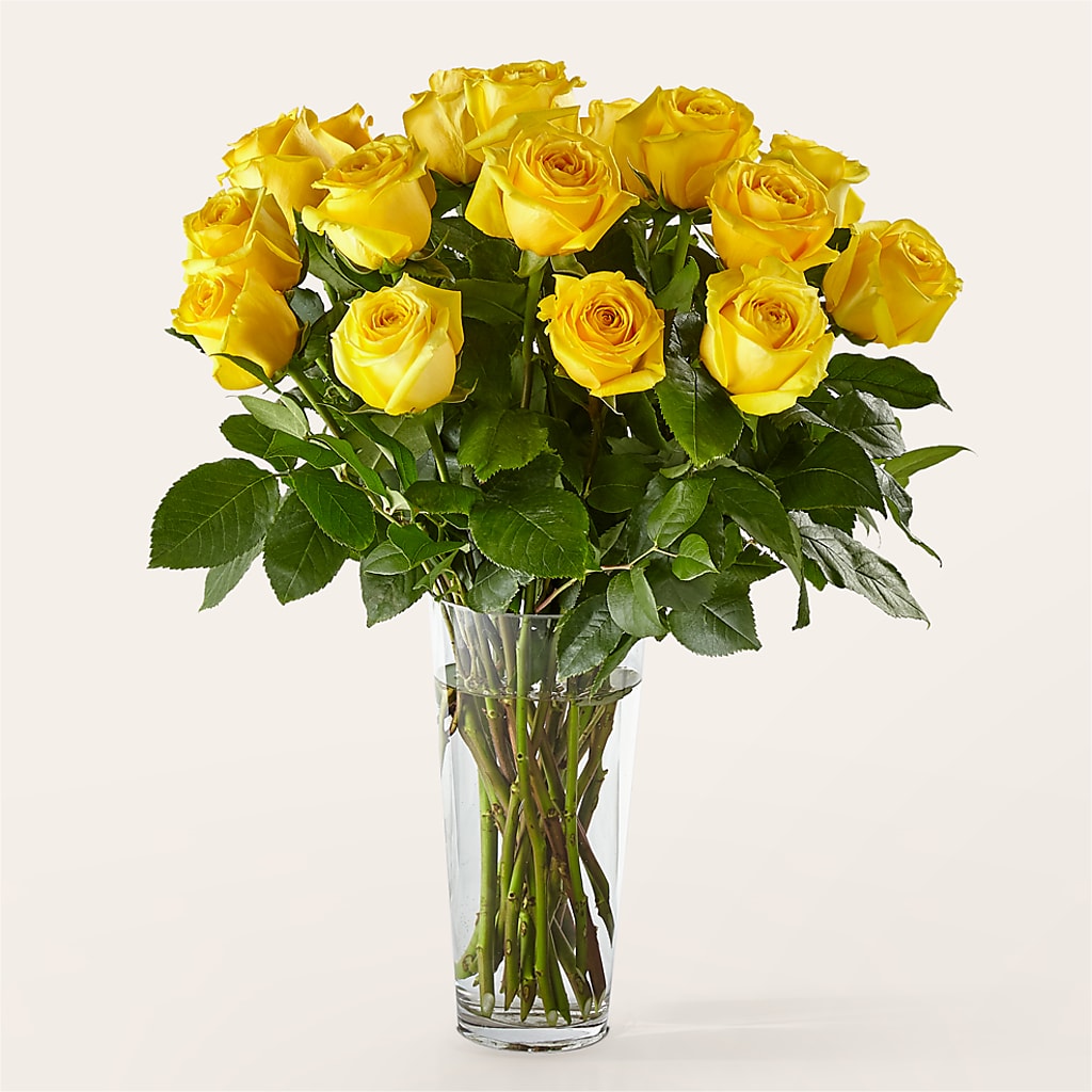 Long Stem Yellow Rose Bouquet – Harpers House Of Flowers, Goldsboro NC