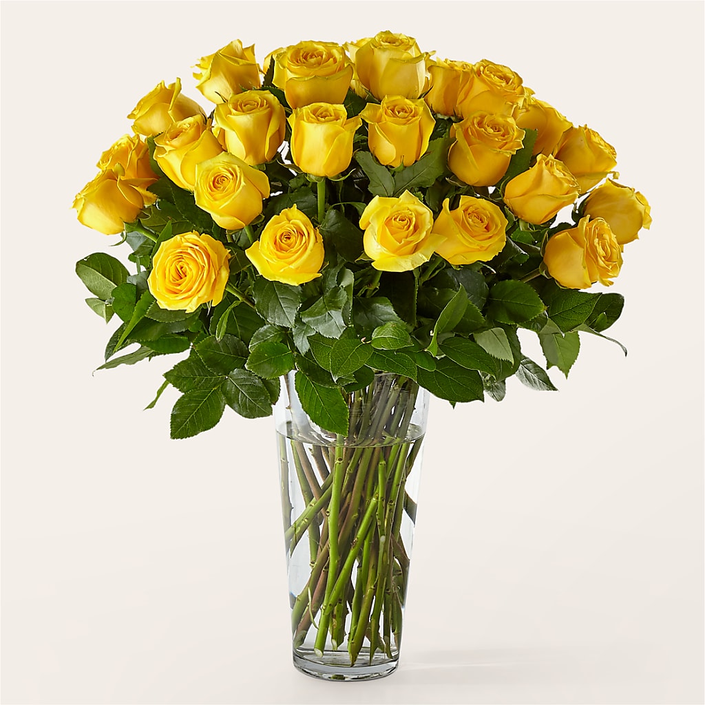 Long Stem Yellow Rose Bouquet – Harpers House Of Flowers, Goldsboro NC