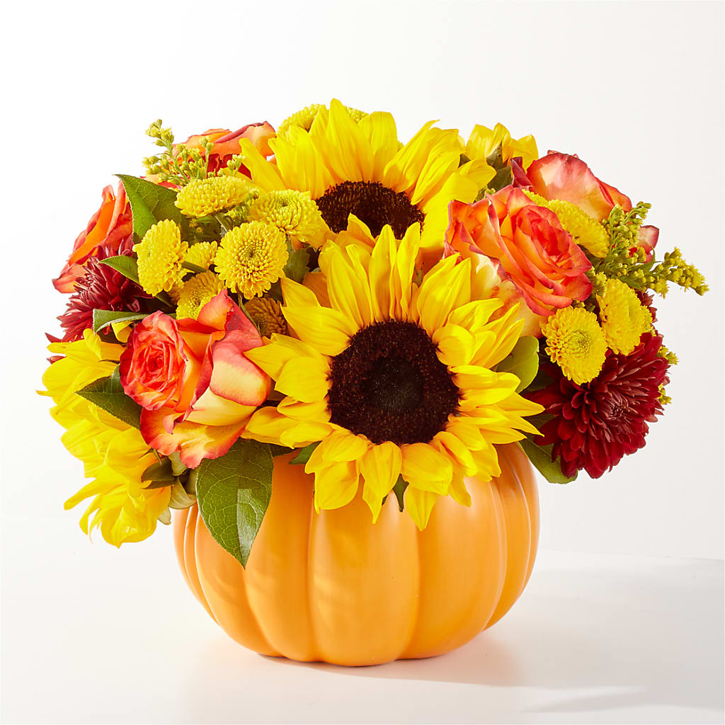 Golden Gourd Pumpkin Bouquet – Harpers House Of Flowers, Goldsboro NC