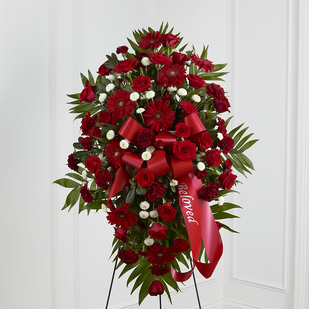 Treasured Memories Standing Spray – Harpers House Of Flowers, Goldsboro NC