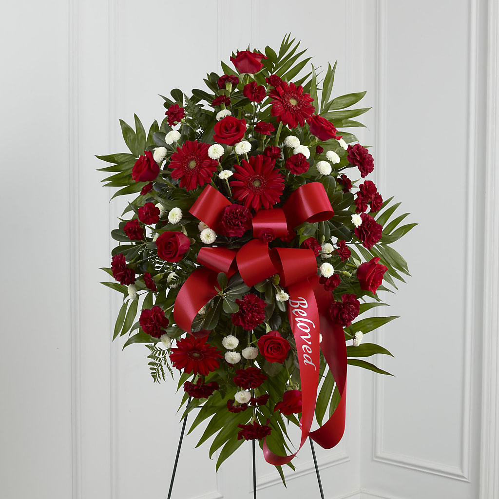 Treasured Memories Standing Spray – Harpers House Of Flowers, Goldsboro NC