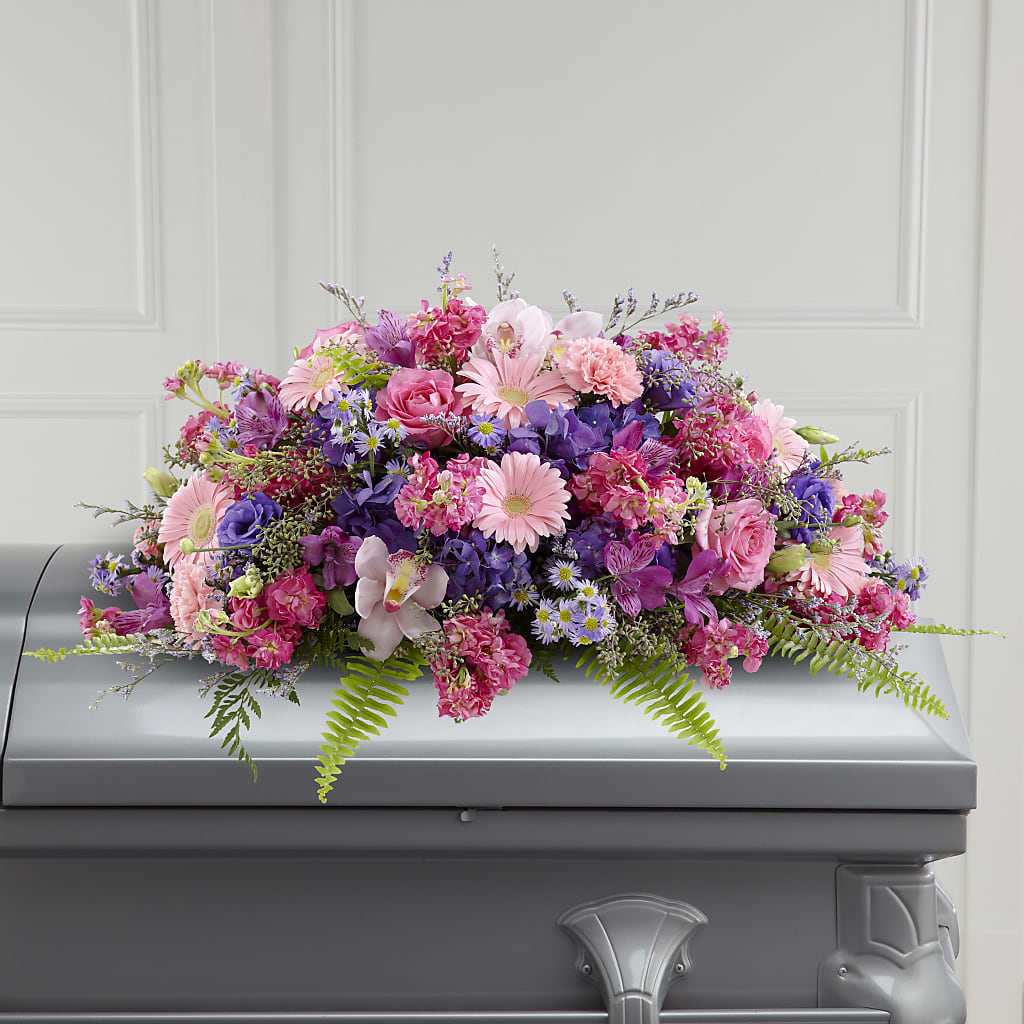 Glorious Garden Casket Spray – Harpers House Of Flowers, Goldsboro NC