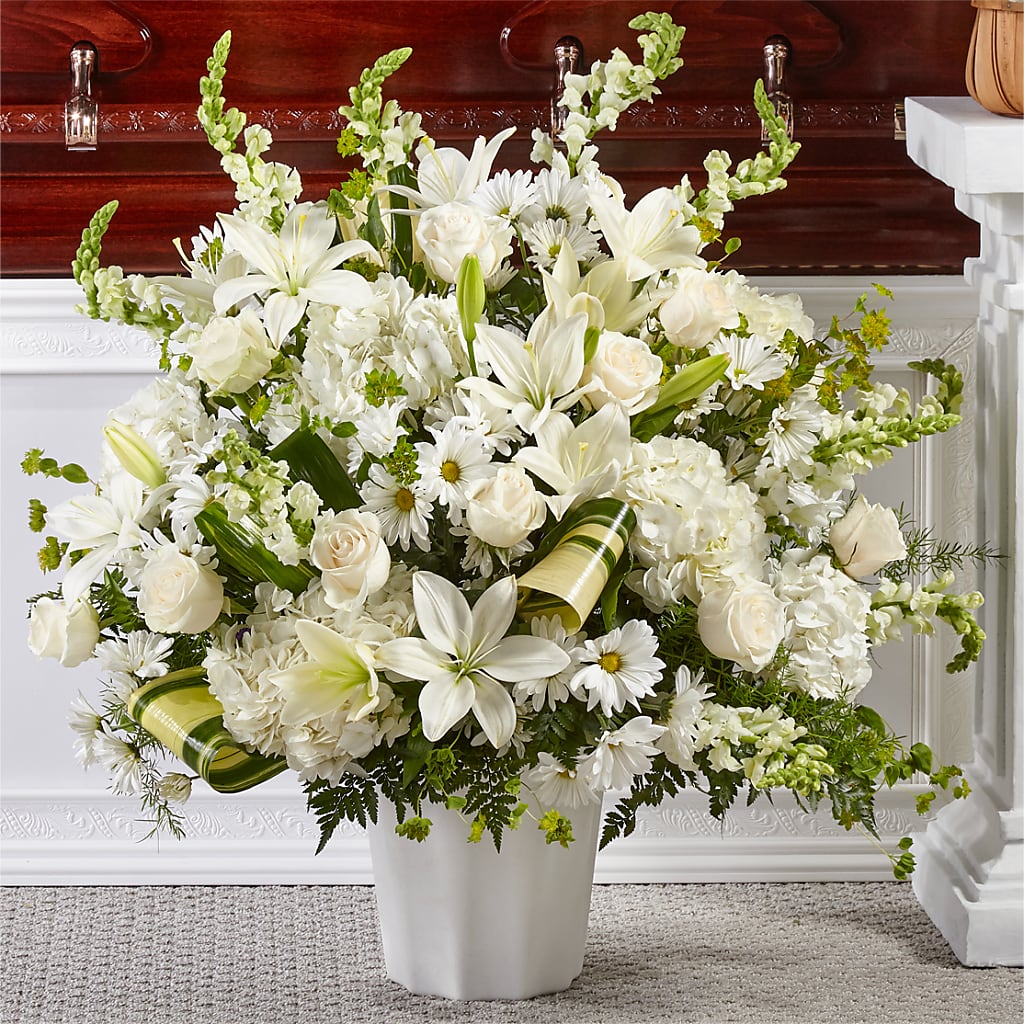 Thoughts of Tranquility Floor Basket – Harpers House Of Flowers, Goldsboro NC