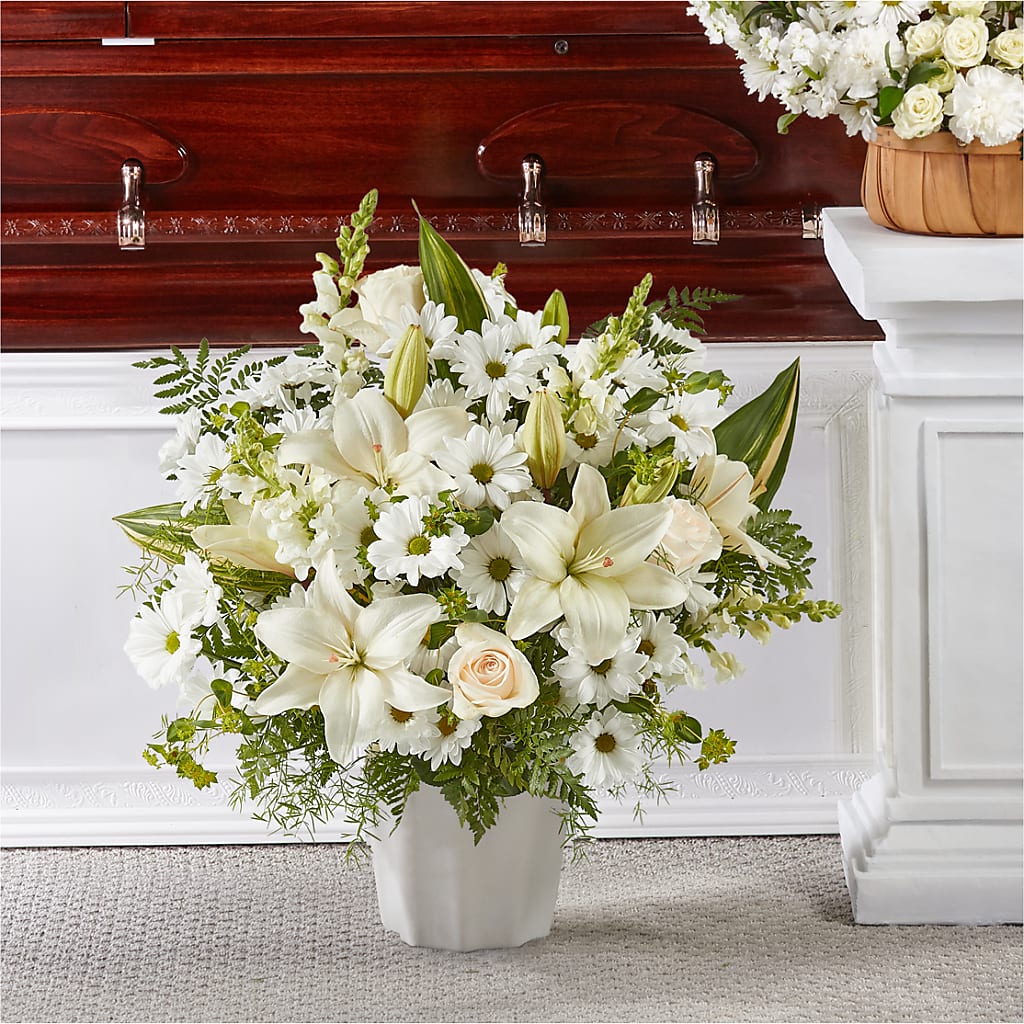 Thoughts of Tranquility Floor Basket – Harpers House Of Flowers, Goldsboro NC