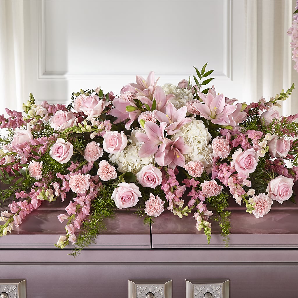 Life & Remembrance Casket Spray – Harpers House Of Flowers, Goldsboro NC