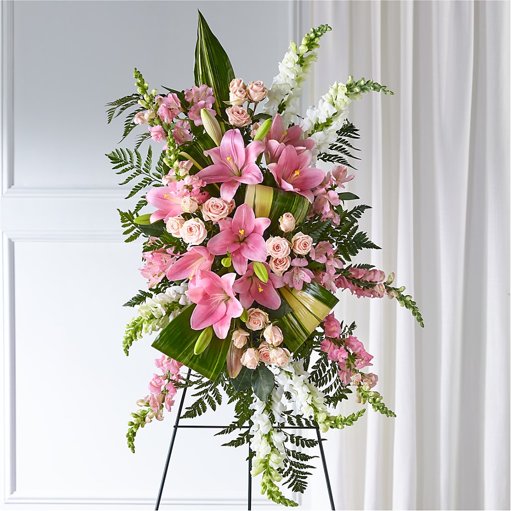 Elegant Embrace Standing Spray – Harpers House Of Flowers, Goldsboro NC