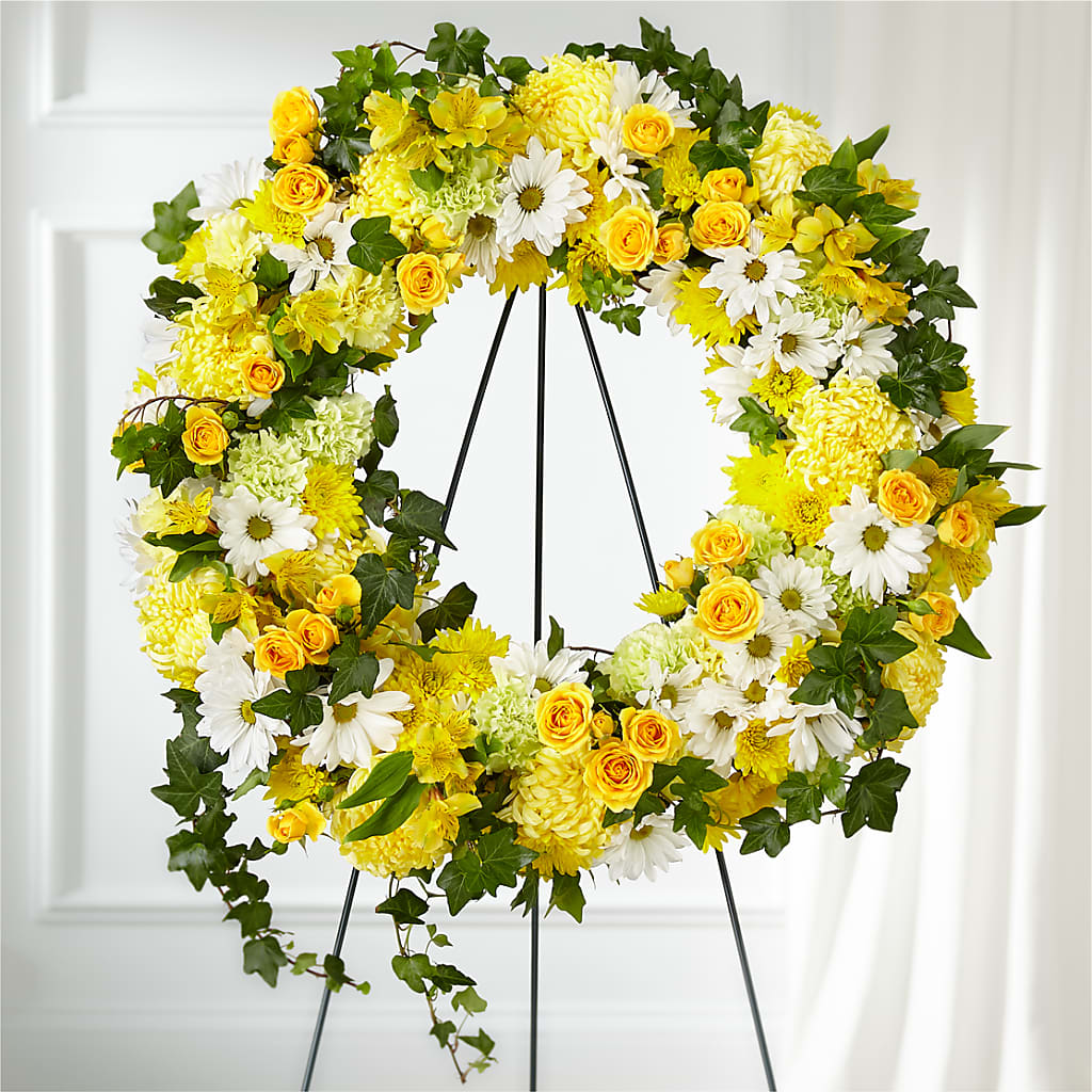 Golden Remembrance Wreath – Harpers House Of Flowers, Goldsboro NC