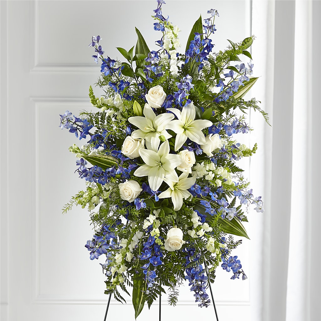 Faithful Friend Standing Spray – Harpers House Of Flowers, Goldsboro NC