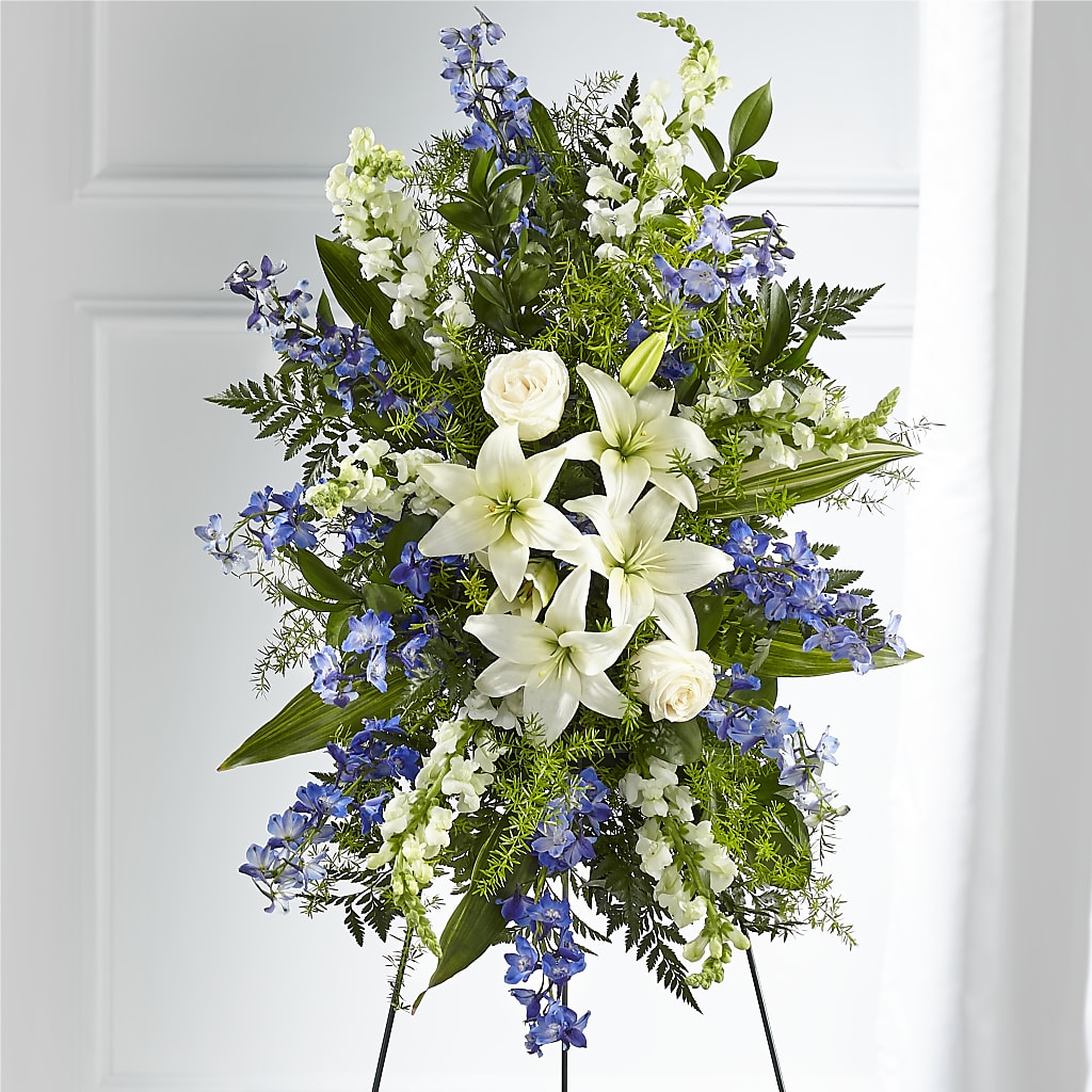 Faithful Friend Standing Spray – Harpers House Of Flowers, Goldsboro NC