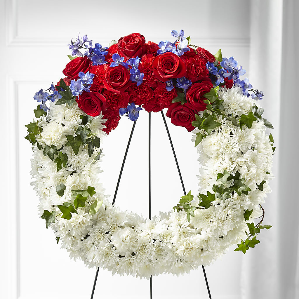 Patriotic Passion Wreath – Harpers House Of Flowers, Goldsboro NC
