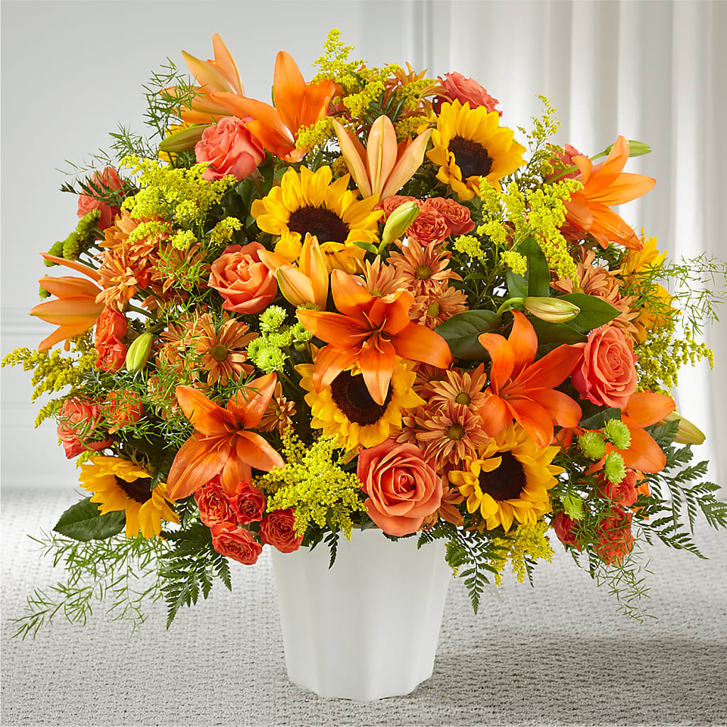 Harvest Thoughts Floor Basket – Harpers House Of Flowers, Goldsboro NC