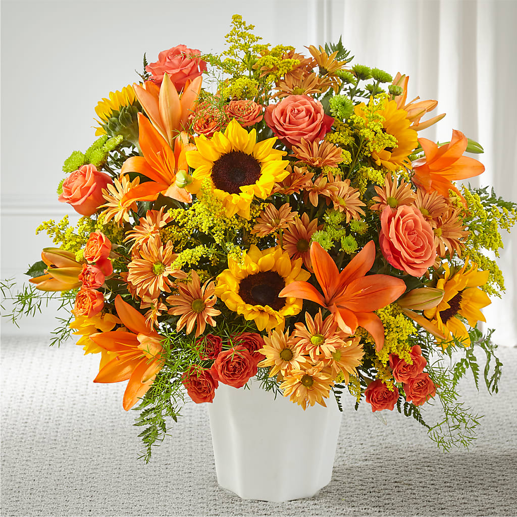 Harvest Thoughts Floor Basket – Harpers House Of Flowers, Goldsboro NC