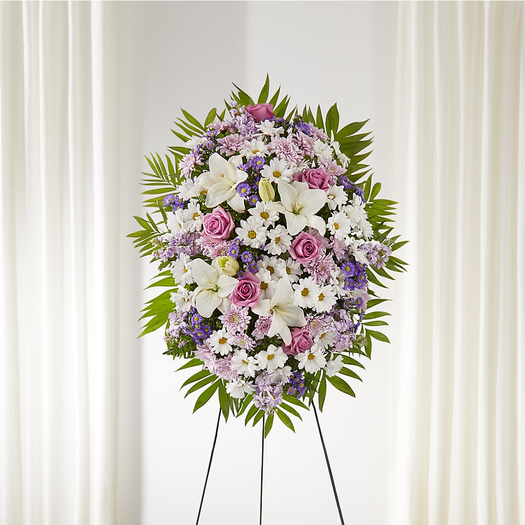Surrounded by Love Standing Spray – Harpers House Of Flowers, Goldsboro NC