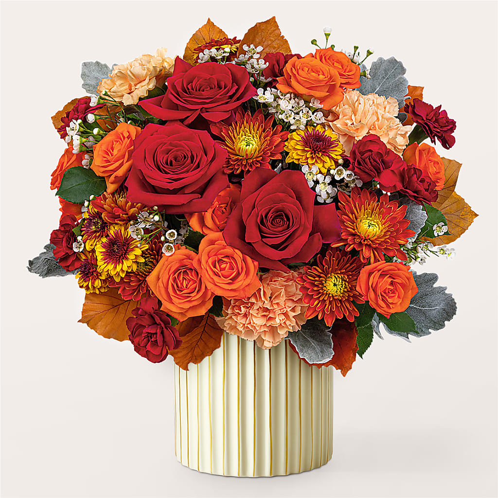 Merlot Bouquet with Ivory Vase – Harpers House Of Flowers, Goldsboro NC