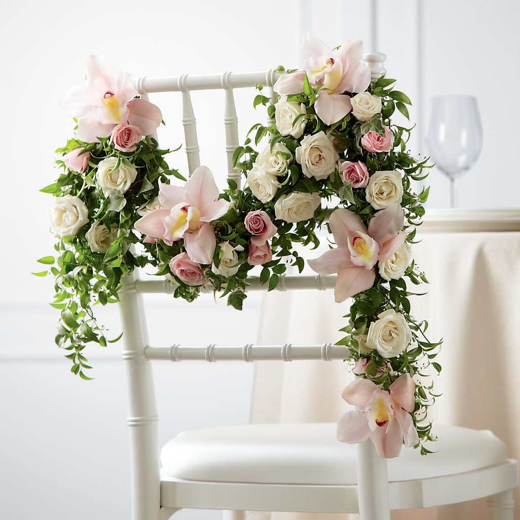 Orchid Rose Chair Décor – Harpers House Of Flowers, Goldsboro NC