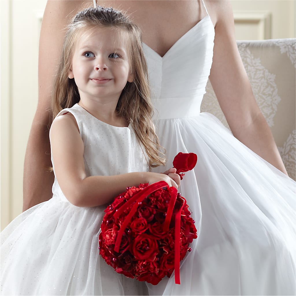 Pure at Heart Flower Girl Arrangement – Harpers House Of Flowers, Goldsboro NC