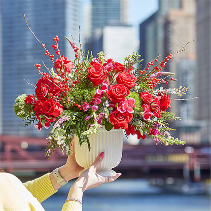 Big Red Bow Bouquet –  Harpers House Of Flowers, Goldsboro NC