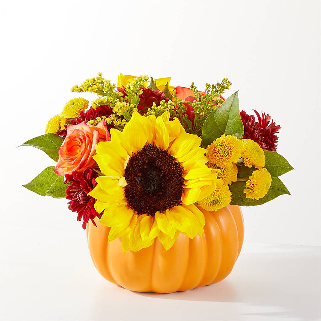 Golden Gourd Pumpkin Bouquet –  Harpers House Of Flowers, Goldsboro NC