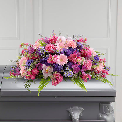 Glorious Garden Casket Spray –  Harpers House Of Flowers, Goldsboro NC