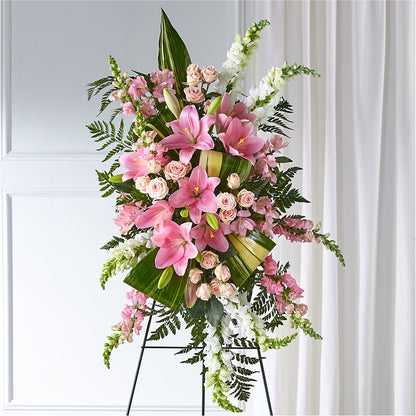 Elegant Embrace Standing Spray –  Harpers House Of Flowers, Goldsboro NC