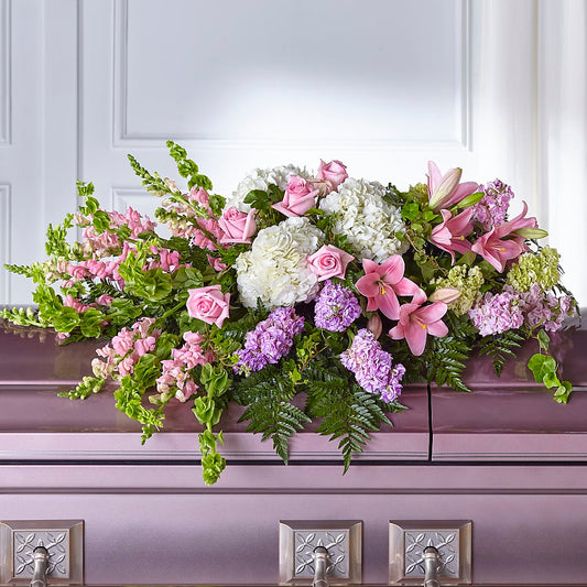 Life's Gratitude Casket Spray –  Harpers House Of Flowers, Goldsboro NC