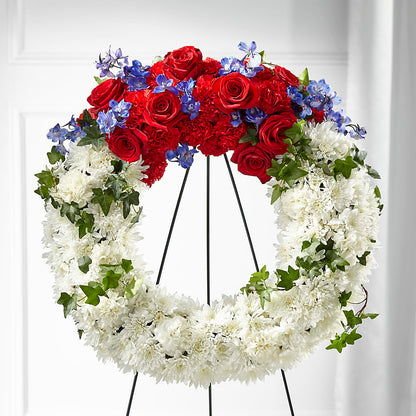 Patriotic Passion Wreath –  Harpers House Of Flowers, Goldsboro NC