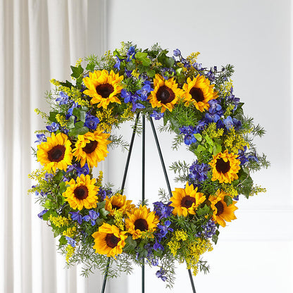 Bright Rays Wreath –  Harpers House Of Flowers, Goldsboro NC
