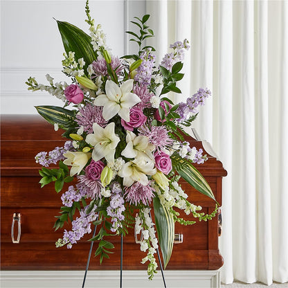 Grateful Hearts Standing Spray –  Harpers House Of Flowers, Goldsboro NC