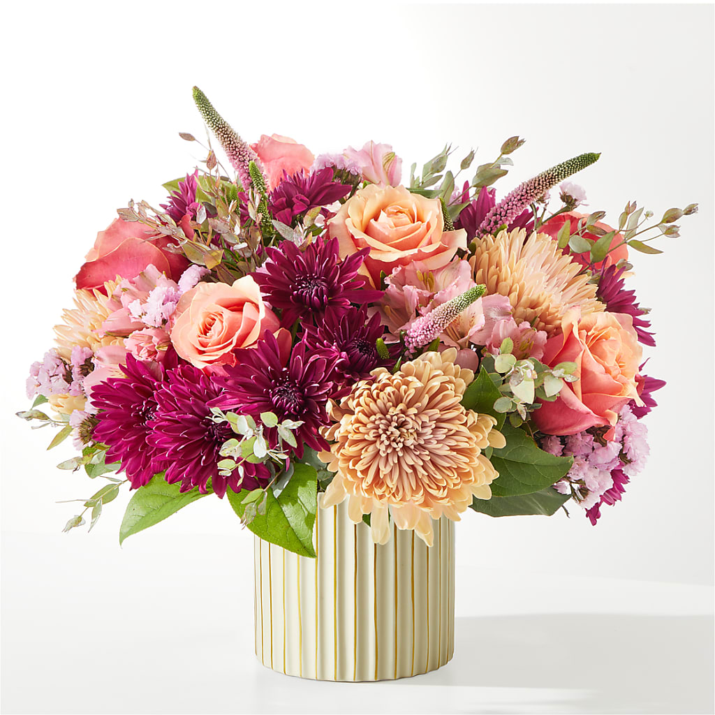 Berry Cobbler Bouquet with Ivory Vase –  Harpers House Of Flowers, Goldsboro NC