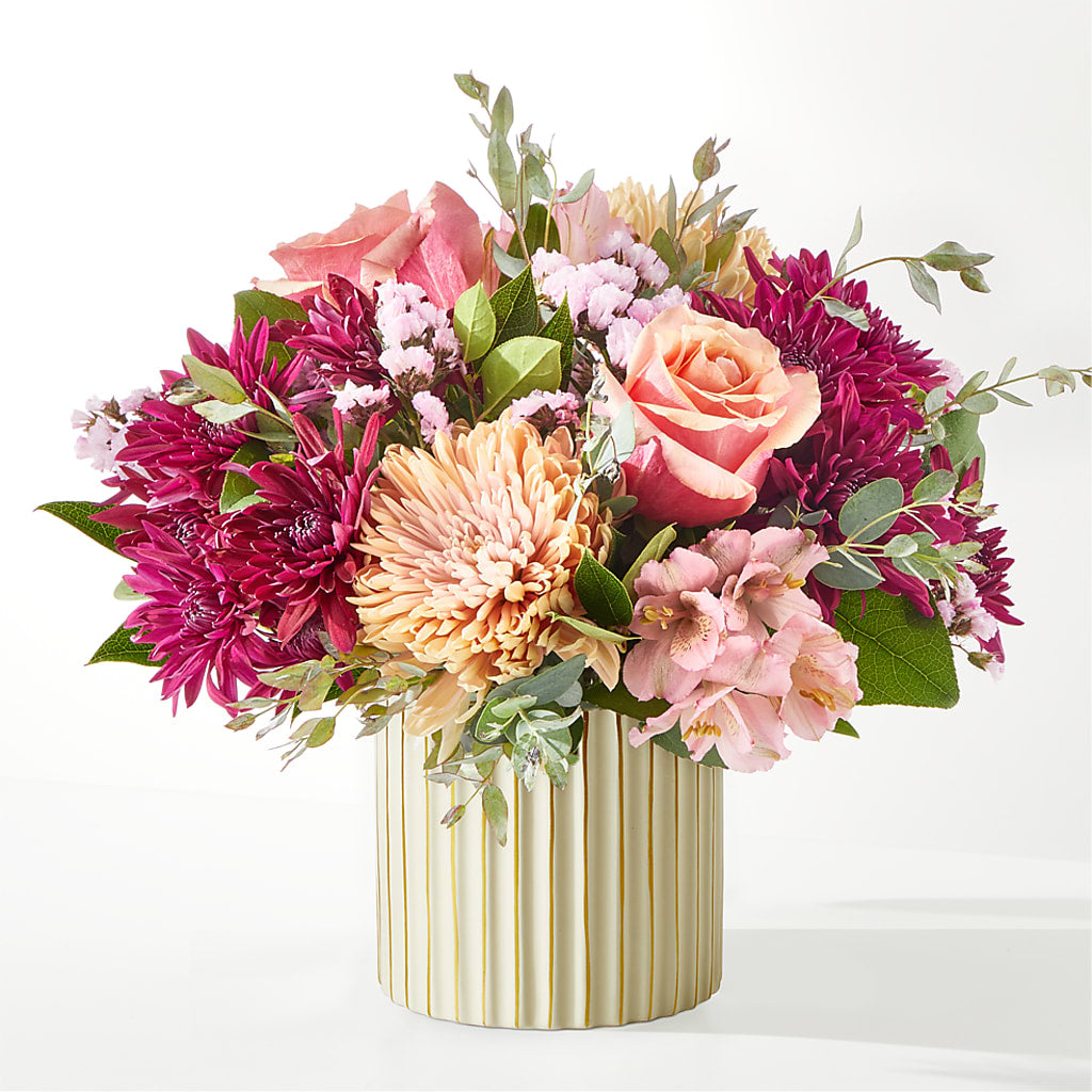 Berry Cobbler Bouquet with Ivory Vase –  Harpers House Of Flowers, Goldsboro NC