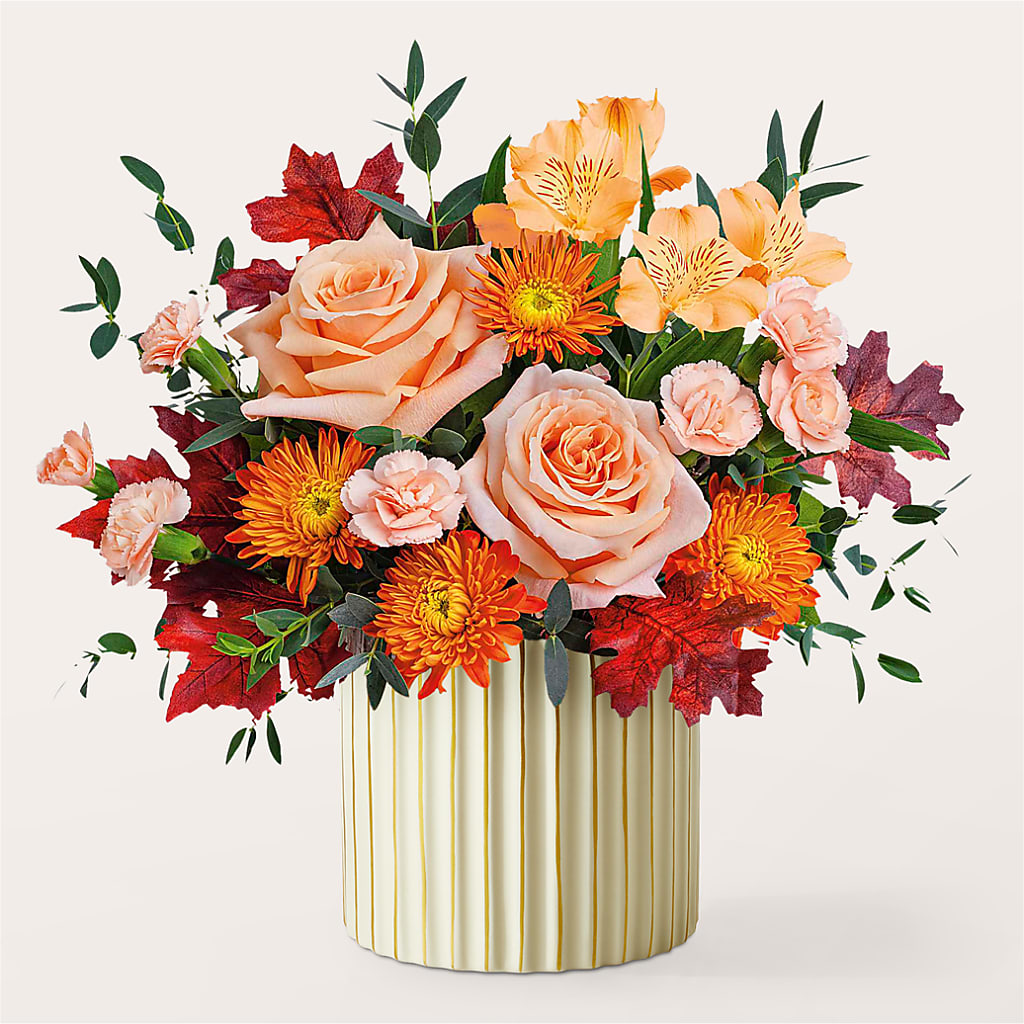 Spiced Latte Bouquet with Ivory Vase –  Harpers House Of Flowers, Goldsboro NC