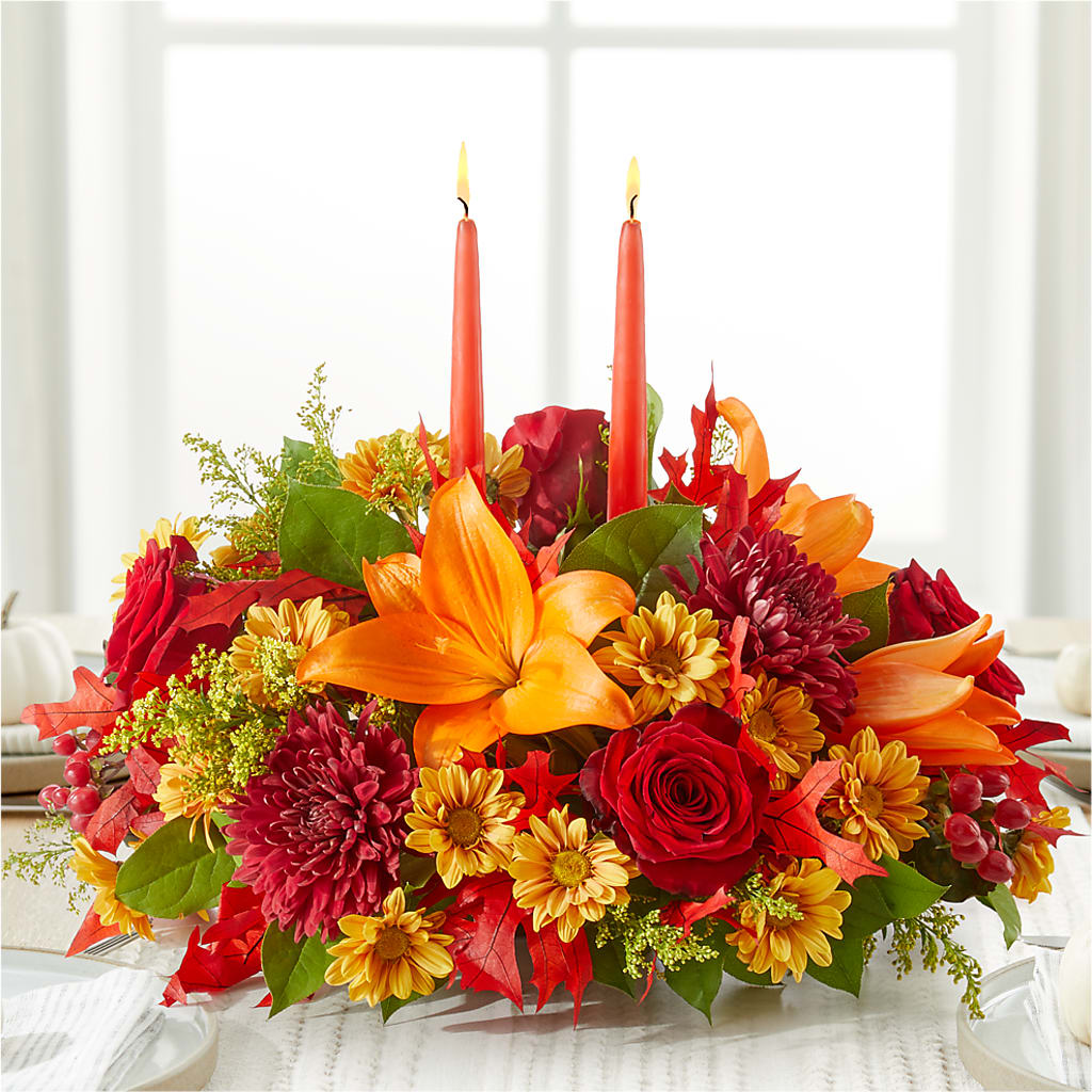 Autumn's Embrace Centerpiece –  Harpers House Of Flowers, Goldsboro NC