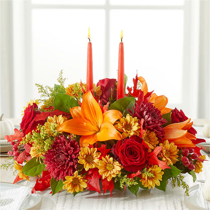 Autumn's Embrace Centerpiece –  Harpers House Of Flowers, Goldsboro NC