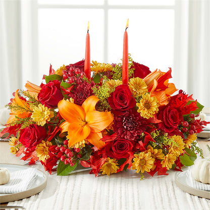Autumn's Embrace Centerpiece –  Harpers House Of Flowers, Goldsboro NC